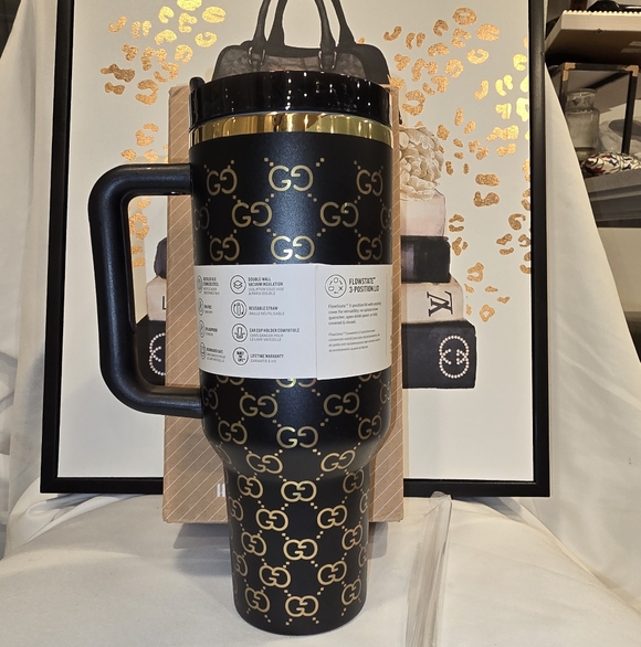 Stanley Black and Gold 40 Oz Laser Engraved Tumbler - Picture 3 of 3